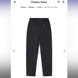 Outdoor Voices RecTrek Pants Black 26” New With Tag
